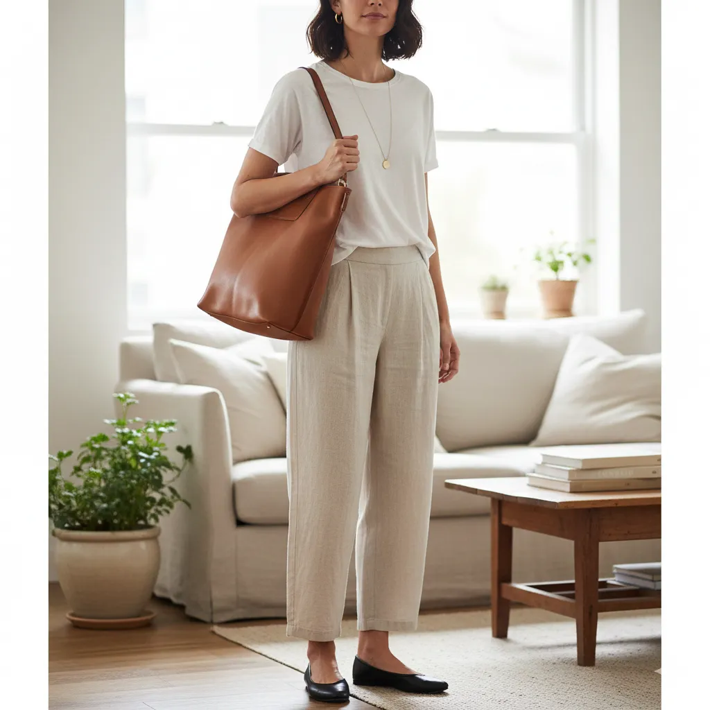15 Wide Leg Pants Outfit Ideas for Women 13 Wide Leg Pants Outfit with Flats