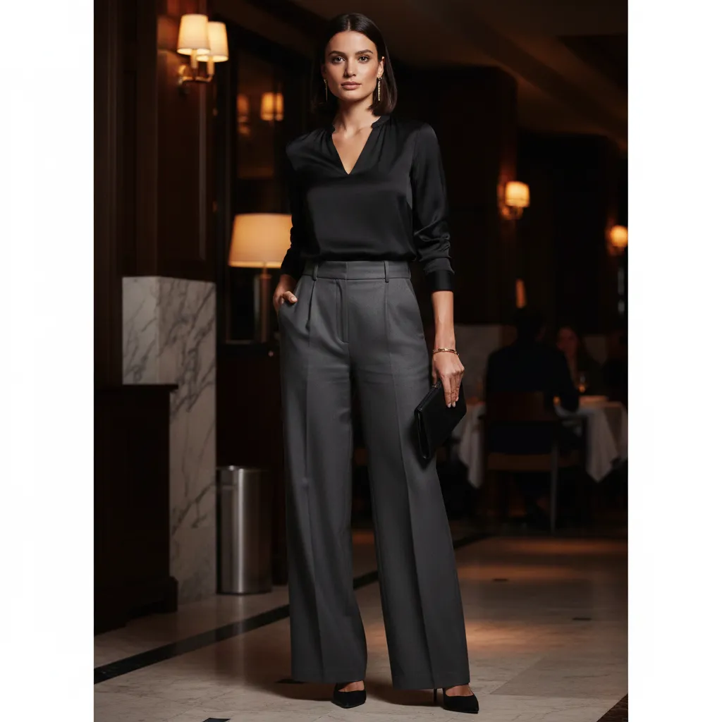 15 Wide Leg Pants Outfit Ideas for Women 11 Wide Leg Pants Outfit with Heels