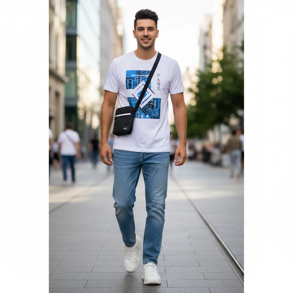 Graphic Tee With Relaxed Denim