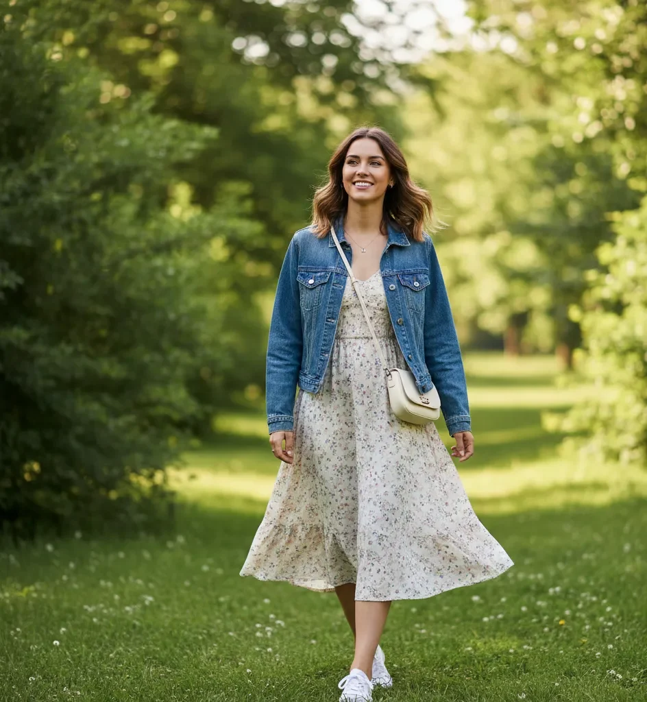 Denim Jacket with Summer Dress